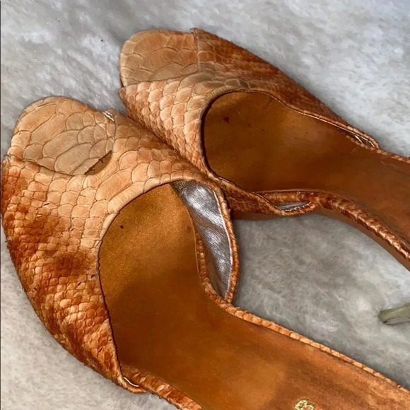 Marciano croc leather open toe stiletto mules  Sz 9.5 - Picture 13 of 16